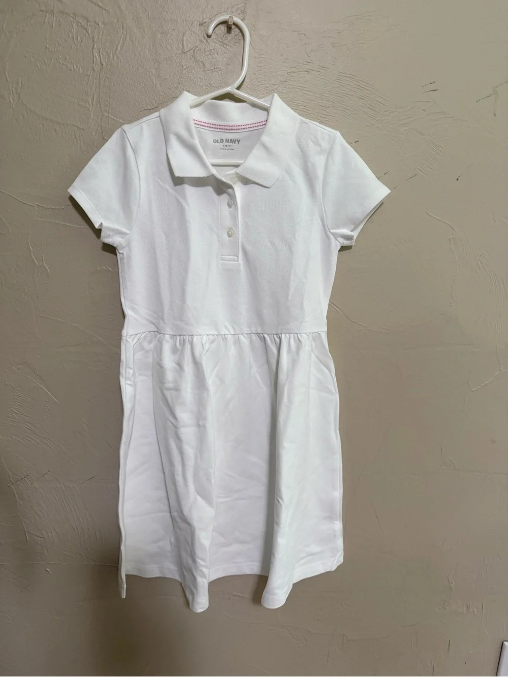 NWT Old Navy White Polo Dress collared 5, 6-7, 8 sizes available